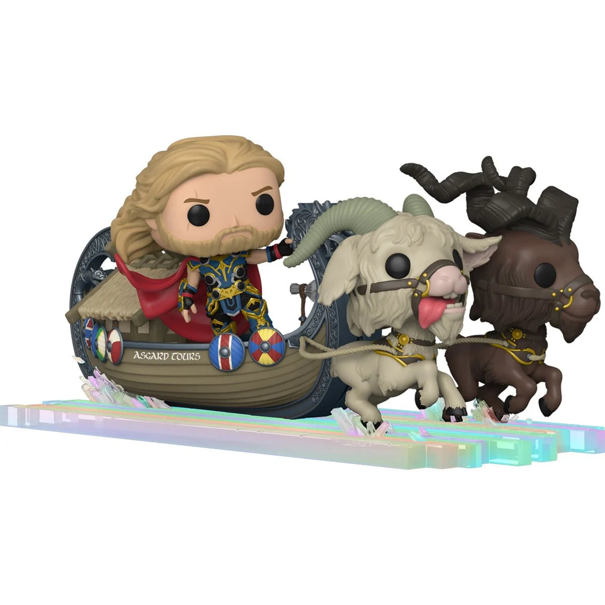 Thor: Love and Thunder Thor, Toothgnasher, and Toothgrinder Goat Boat Super Deluxe Pop! Hasbro